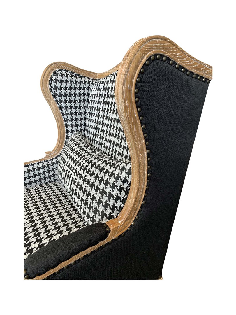 HOUNDSTOOTH BLACK & WHITE OCCASIONAL CHAIR image 5